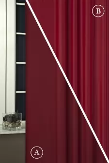 Rusztik - Bordó színű blackout sötétítő függöny egyedi méretre varrva
